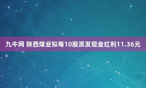 九牛网 陕西煤业拟每10股派发现金红利11.36元
