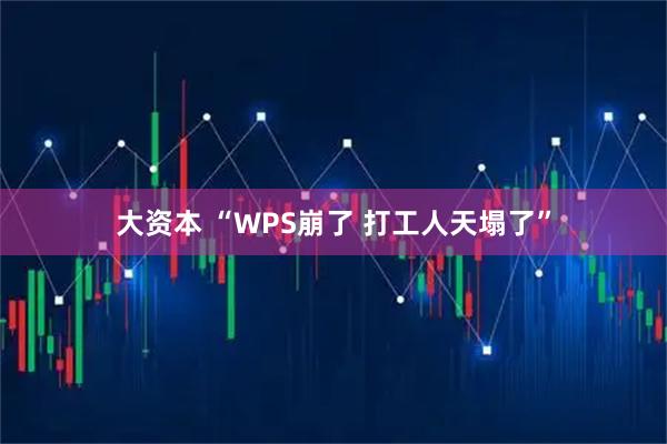大资本 “WPS崩了 打工人天塌了”